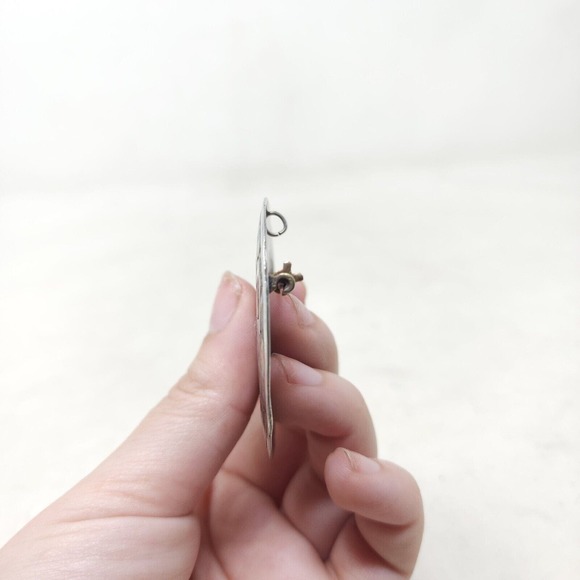 Vintage 925 Sterling Silver Brooch Pendant Taxco Mexico Abalone Inlay Greek Key - Picture 8 of 9